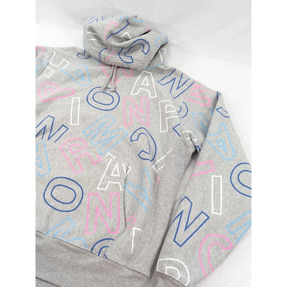 Champion Reverse Weave Multicolor Sweatshirt‎ Hoodie All Over Block Logo Large